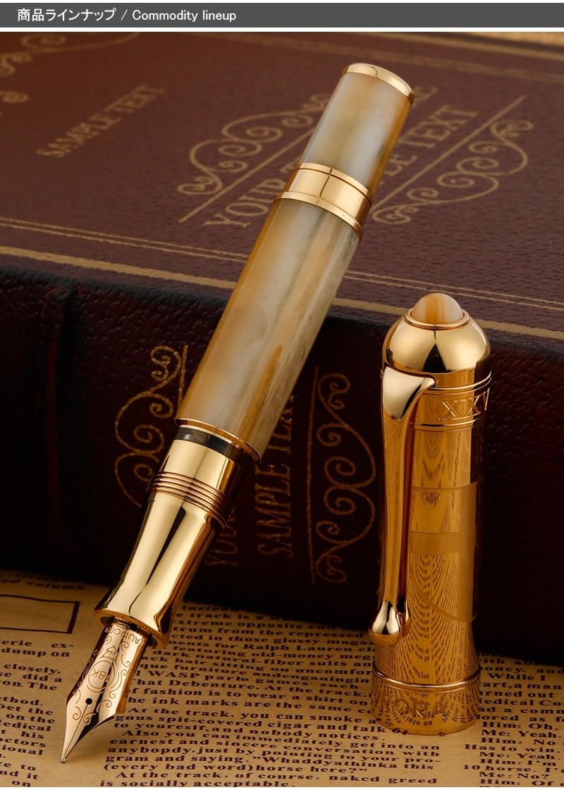 Amazon | AURORA アウロラ 万年筆 ポウプ Pope 透明イエローGT 18K